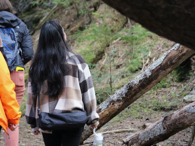 Learning about trees along the trail