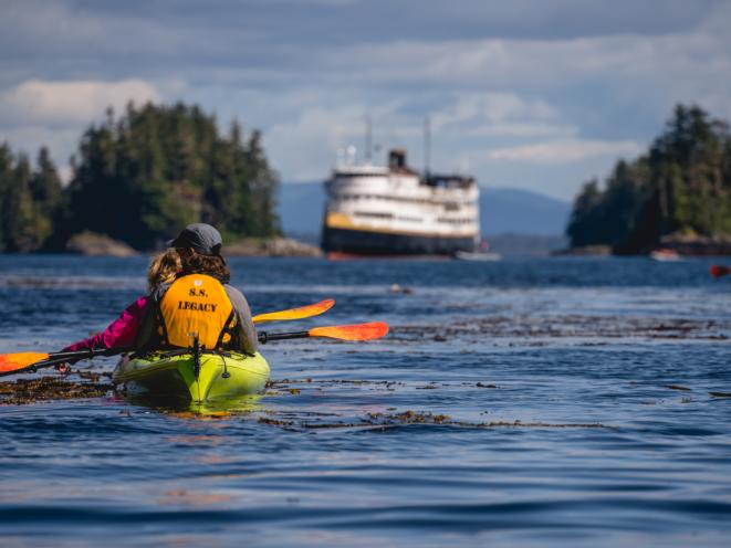 Kayaking near the Legacy - UnCruise Adventures