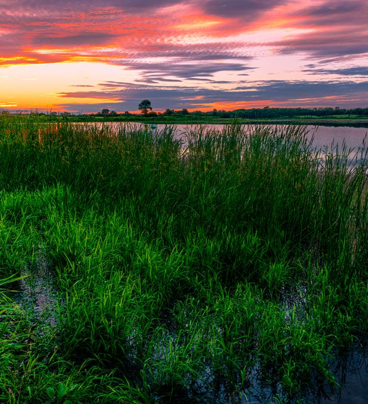 sunset at Richard Bong State Recreation Area