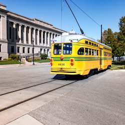 Kenosha County Courthouse with Electric Streetcar