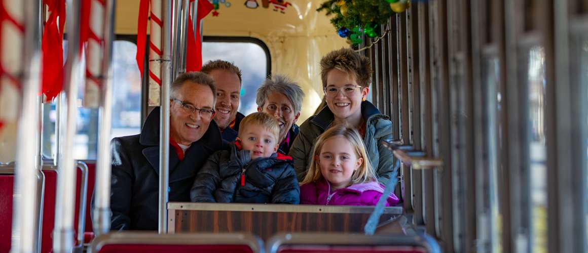 Electric Streetcar during the holidays