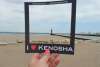 North Pier Lighthouse and beach in Kenosha