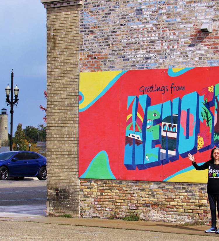 Greetings from Kenosha mural in Downtown