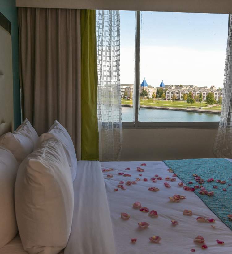 Wyndham room with a harbor view