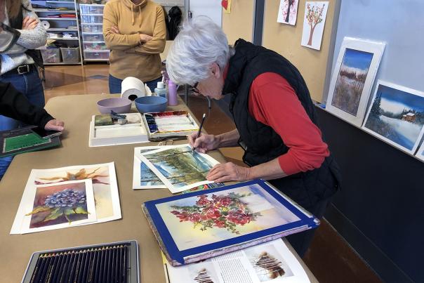watercolor painting at Kenosha Public Museum