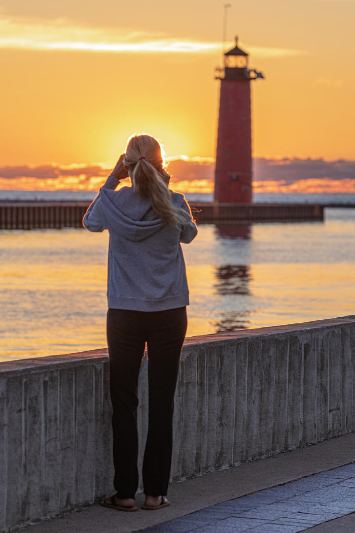 sunrise at North Pier Lighthouse