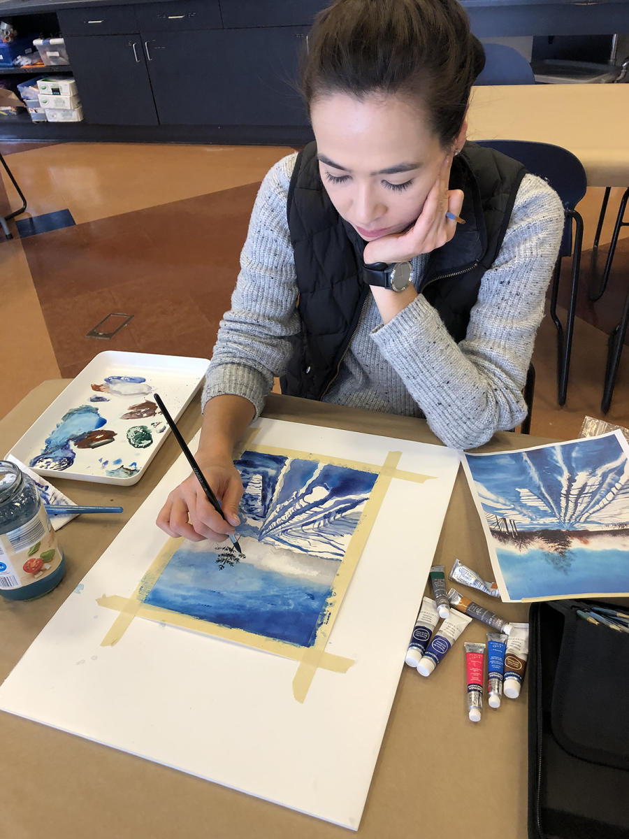 watercolor painting at Kenosha Public Museum