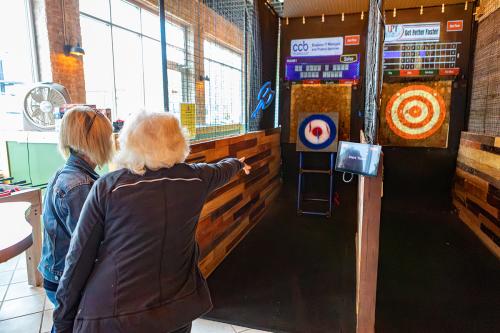 axe throwing at Hold My Beer