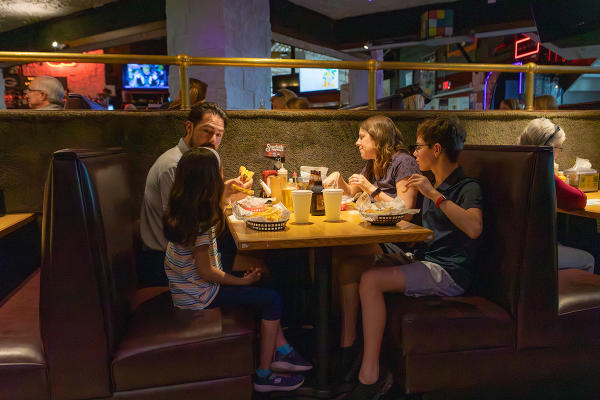 family dining at Brat Stop