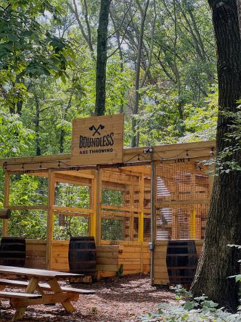 axe throwing at Boundless Adventures