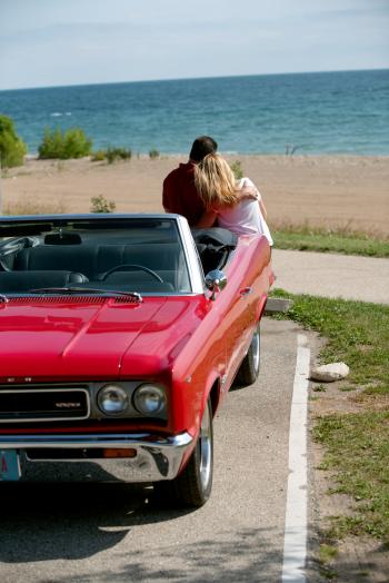 Couple overlooking Lake Michigan