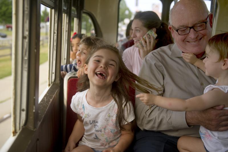 Three Generations of Family on Streetcar in Kenosha