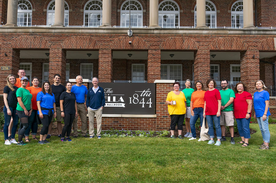 group outside of The Stella Hotel & Ballroom