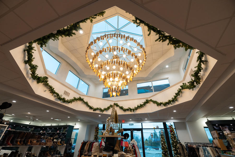 Shoe Last Chandelier at Chiappetta Shoes