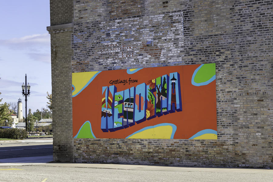 Greetings From Kenosha mural at 5500 Sixth Avenue