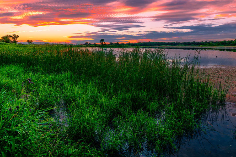 sunset at Richard Bong State Recreation Area
