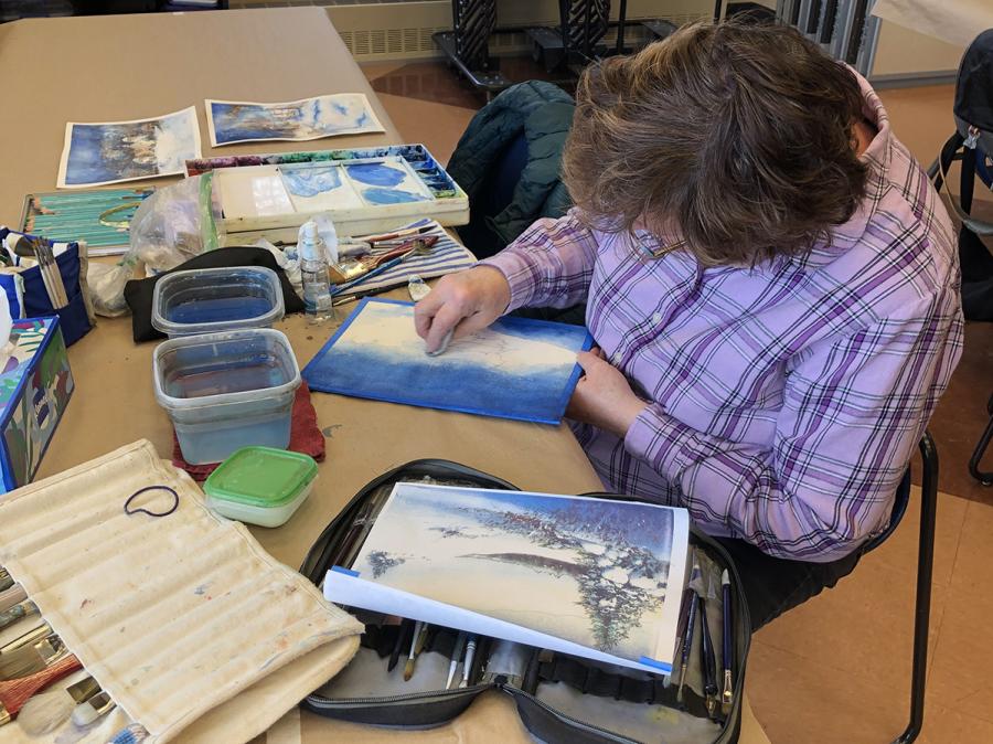 watercolor painting at Kenosha Public Museum