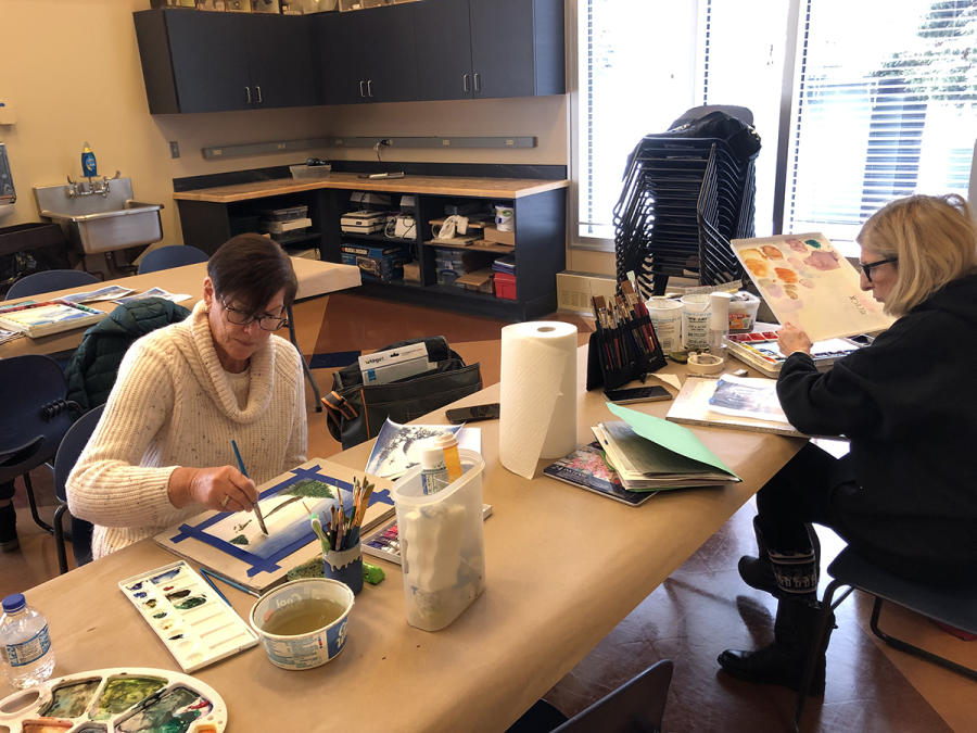 watercolor painting at Kenosha Public Museum