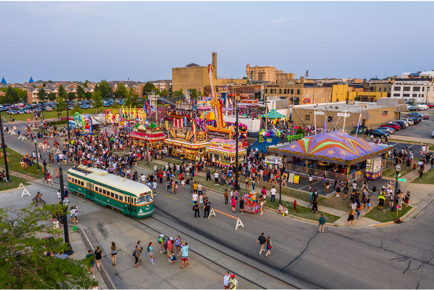 Celebrate America - carnival and streetcar