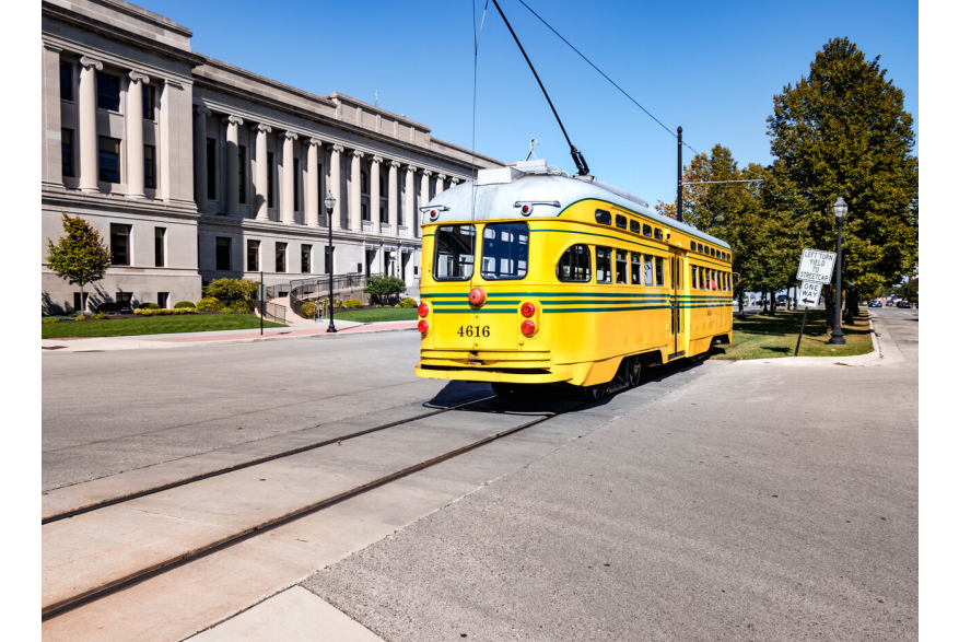 Kenosha County Courthouse with Electric Streetcar