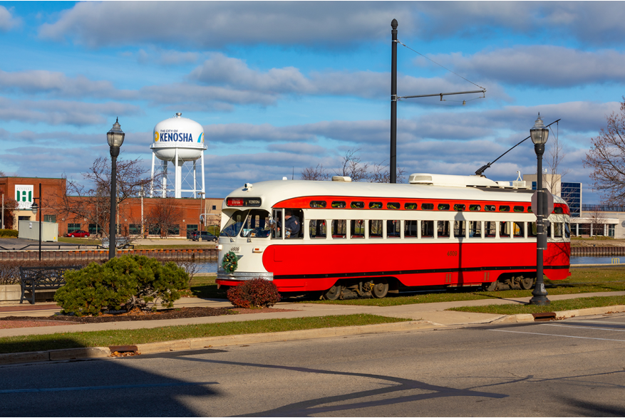 Electric Streetcar during the holidays