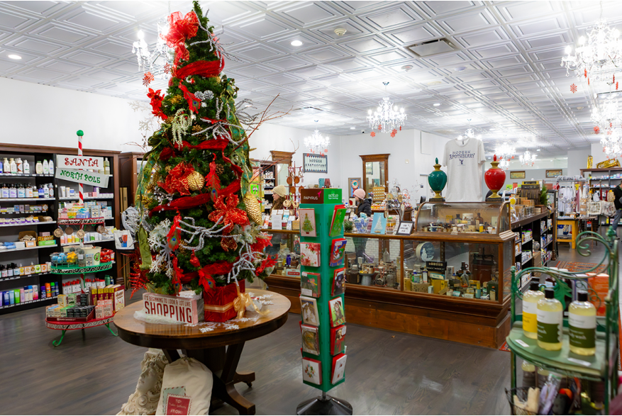 Modern Apothecary during the holidays