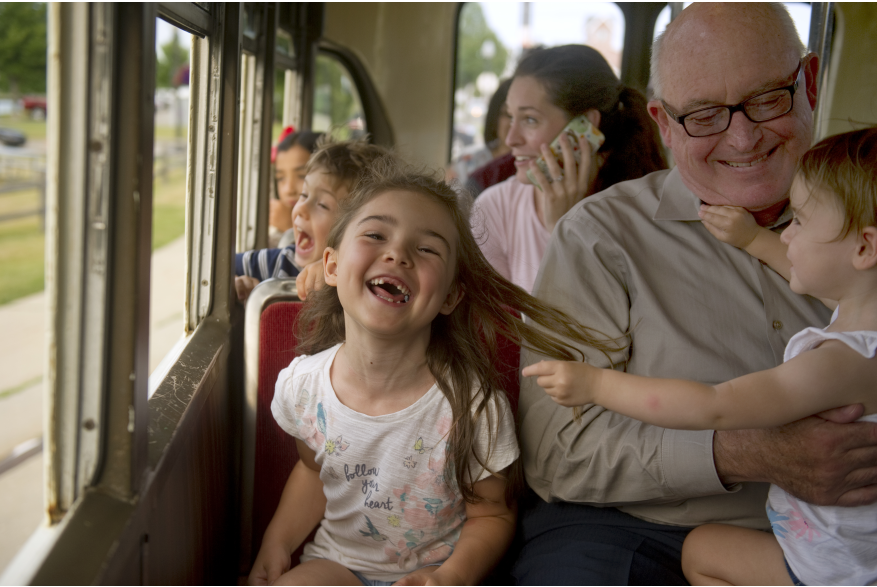 Three Generations of Family on Streetcar in Kenosha
