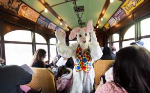 Easter Bunny Trolley at the Electric City Trolley Station & Museum