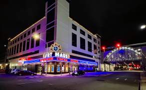Scranton Art Haus Marquee lit up at night
