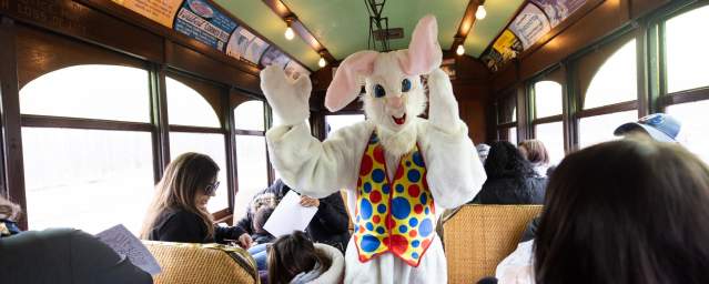 Easter Bunny Trolley at the Electric City Trolley Station & Museum