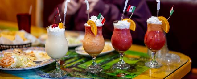 piña coladas on a table at La Tonalteca