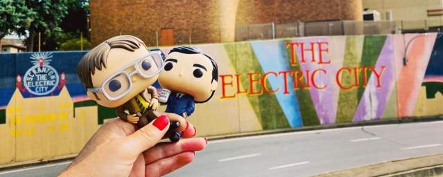 The Office Funko Pop characters at the Electric City Mural