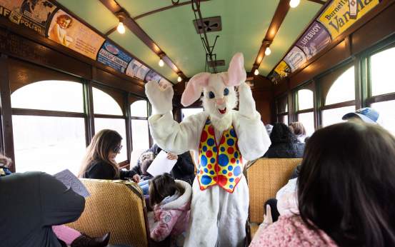 Easter Bunny Trolley at the Electric City Trolley Station & Museum