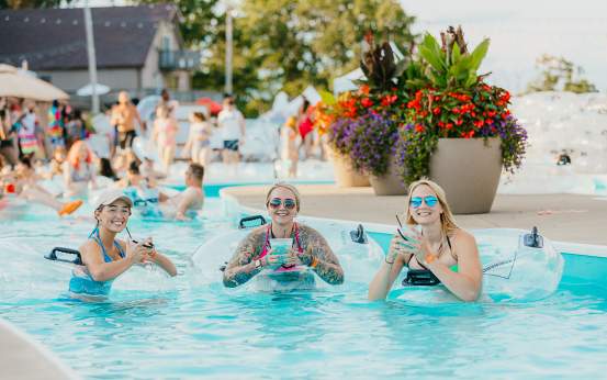 Swimmers at the Adult Night at Montage Mountain Resorts in Scranton, PA