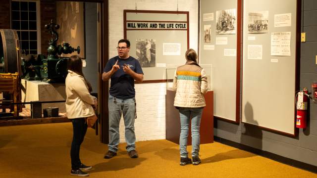 People touring the Anthracite Heritage Museum in McDade Park in Scranton, PA