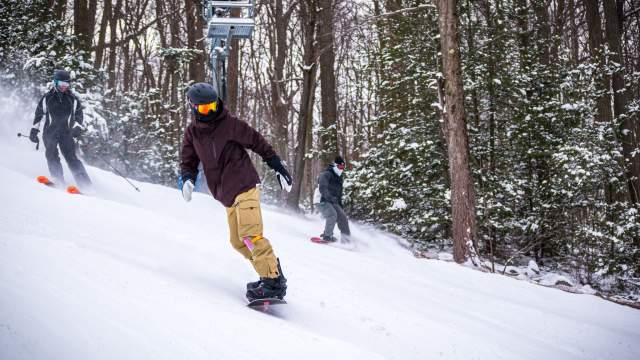People snowboarding at Montage Mountain Ski Resort