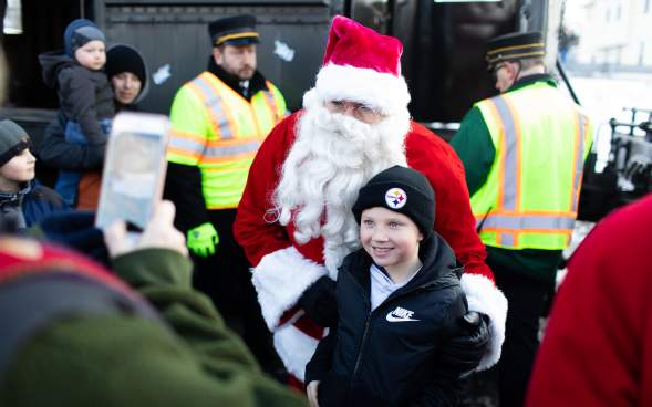 Photos with Santa during the Santa Train event