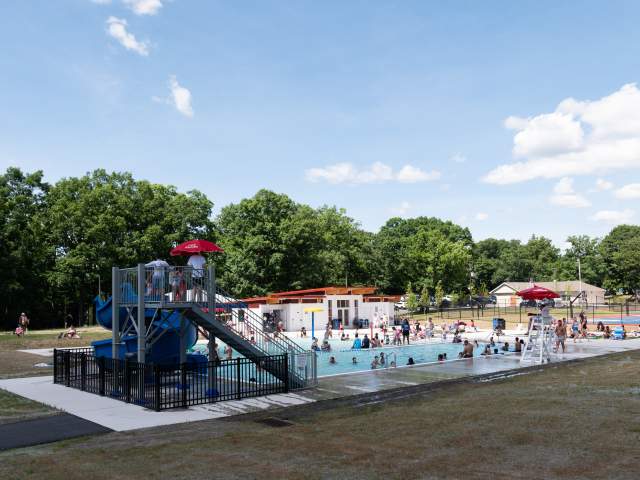 People using the pool at Nay Aug Park in Scranton, PA