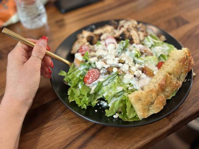 A salad at Bailey's Cafe & Events in Dalton, PA