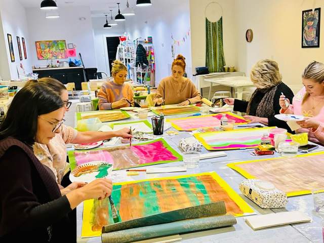 A class being held at The Art Room in Downtown Scranton, PA