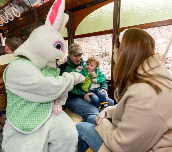 The Easter Bunny Trolley Excursion at the Electric City Trolley Station & Museum in Scranton, PA