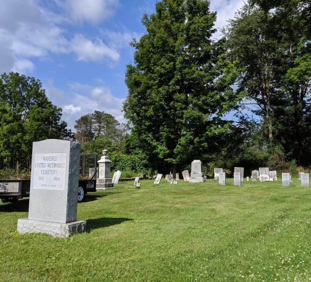 The cemetery at the Destination Freedom Underground Walking Tour in Waverly, PA