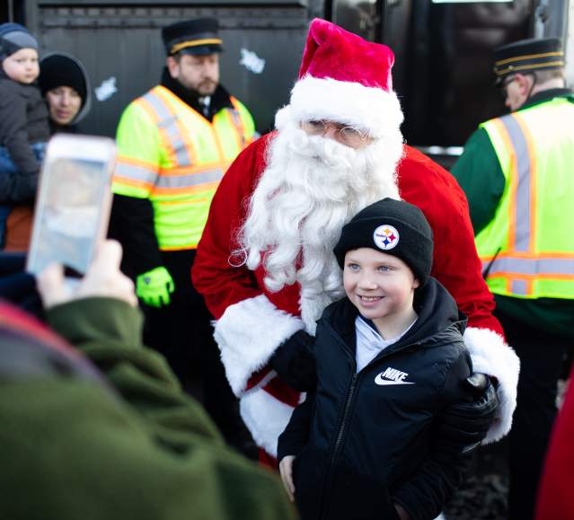 Photos with Santa during the Santa Train event