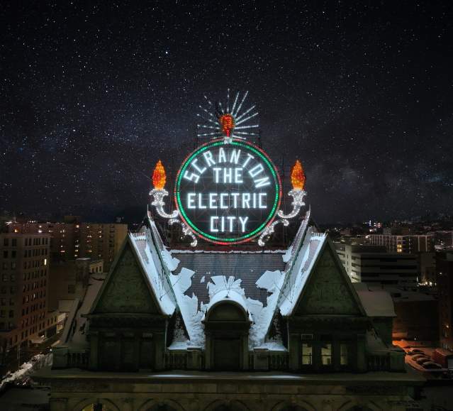 The Electric City Sign in Courthouse Square in Downtown Scranton