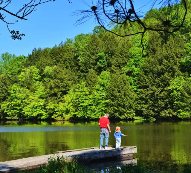 Fishing in Lackawanna State Park in North Abington Township, PA