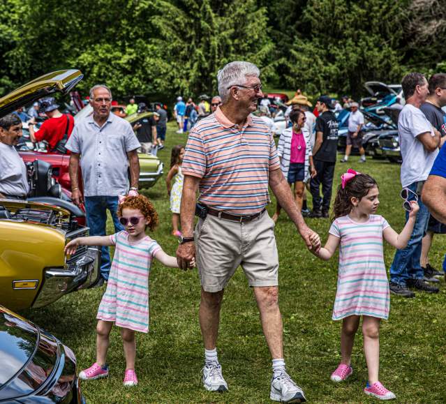 Grandpa and Grandkids at the Father's Day Car Show in Scranton, PA