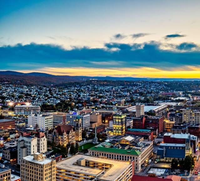 An aerial shot of Downtown Scranton by Instagram User @terrakhan