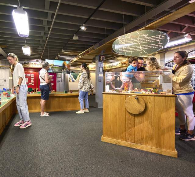 Visitors viewing exhibits at the Electric City Trolley Station & Museum in Scranton, PA