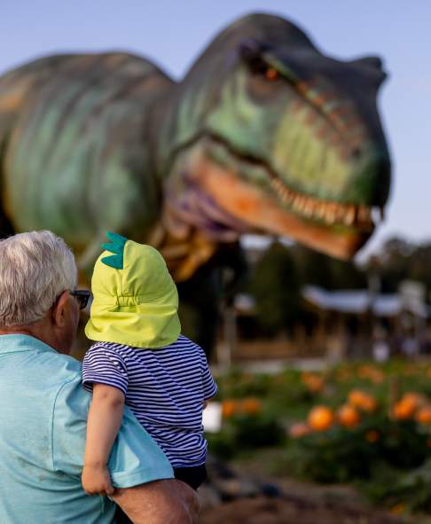 The Jurassic Farm Dino Fest at Roba Family Farms in North Abington Township, PA