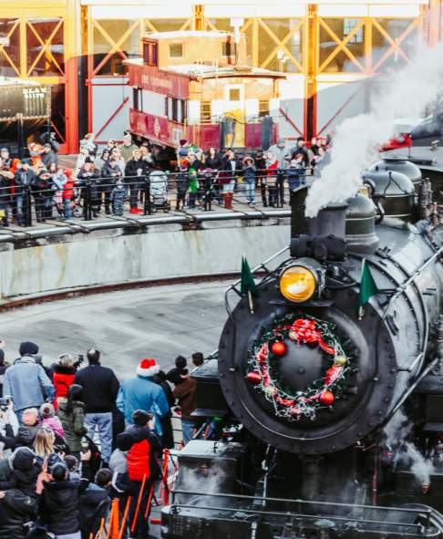 Santa Train Christmas in a Small Town